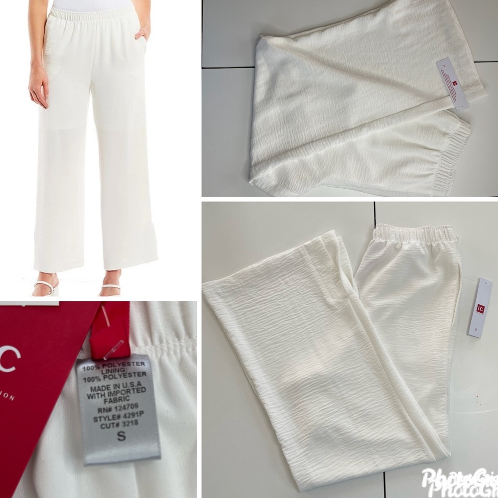💜NWT: IC Collection Flare Leg Ankle Pants Beautiful White Size S